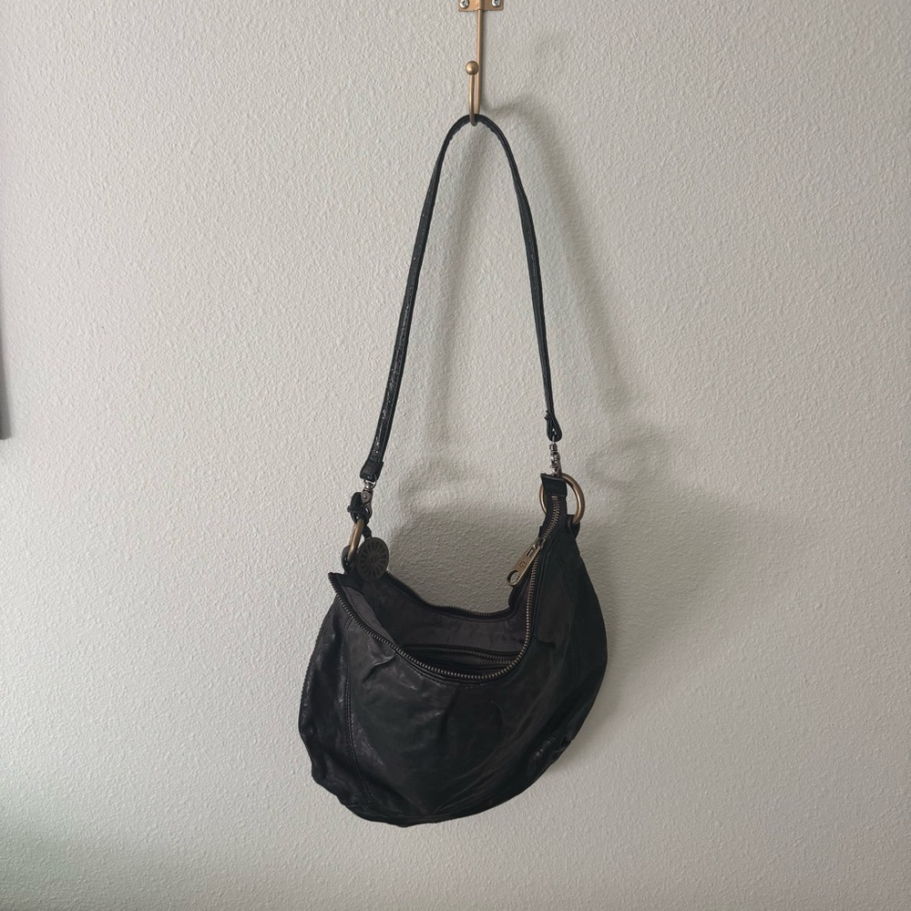 UGG Black Leather Hobo Bag